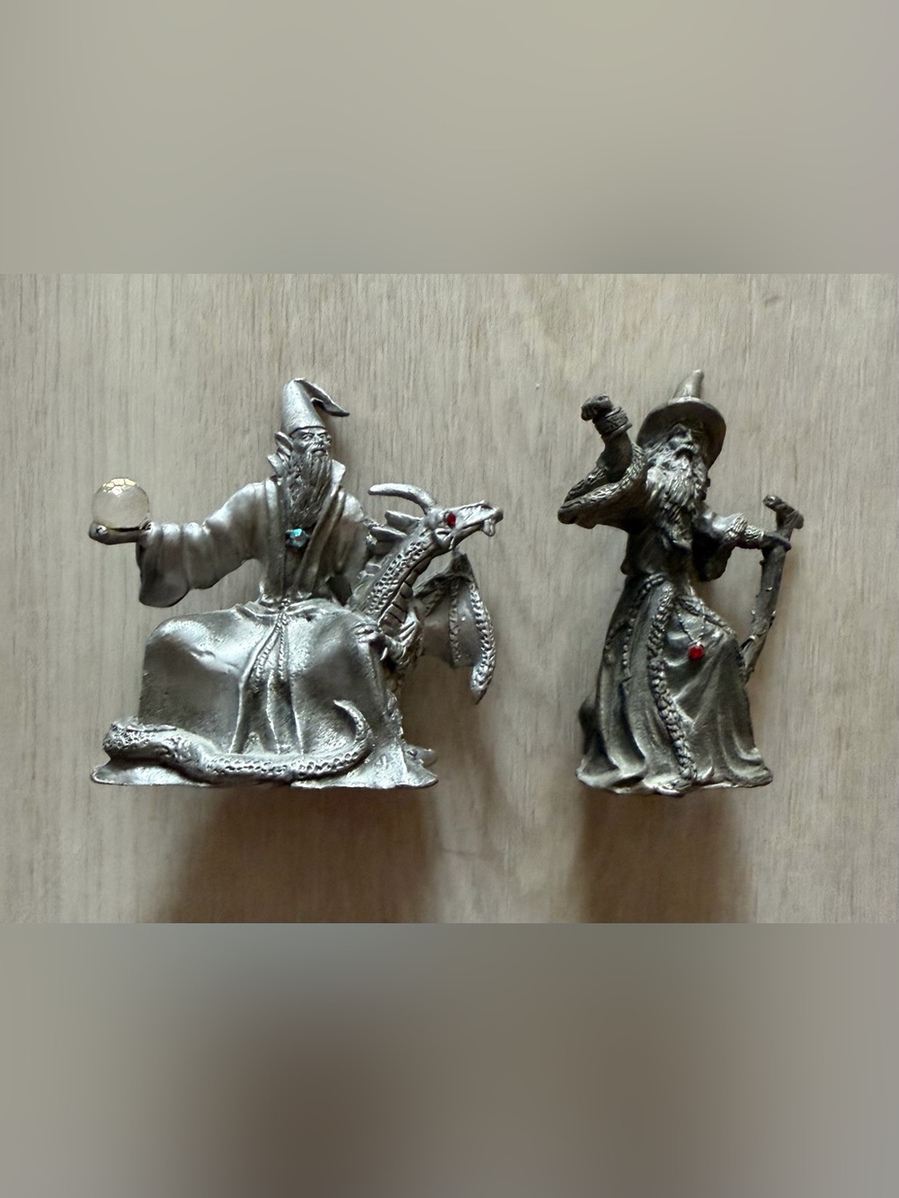 Vintage 80s 90s Gallo Pewter Fantasy Wizards Dragons